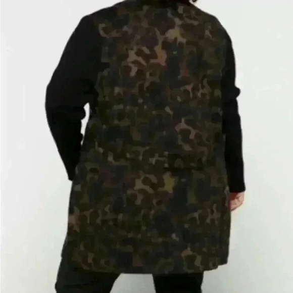 Women’s Kenneth Cole cheetah animal print long coat with ribbed sleeves size M - Picture 5 of 9